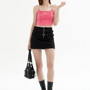 youthful 'heart decision' cami top with chic chain strap 4700