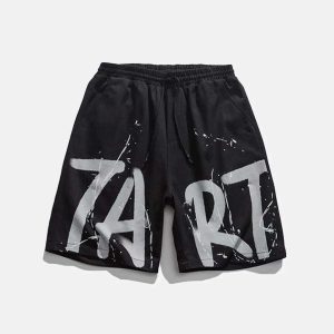 youthful 'tart' graffiti shorts dynamic streetwear design 4221