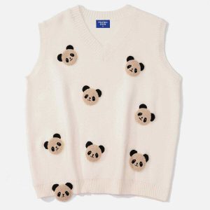 youthful 3d cartoon sweater vest   eclectic & trendy design 7321