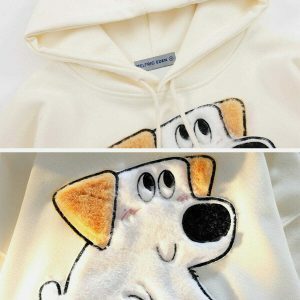 youthful 3d dog hoodie   embroidered urban streetwear 1926