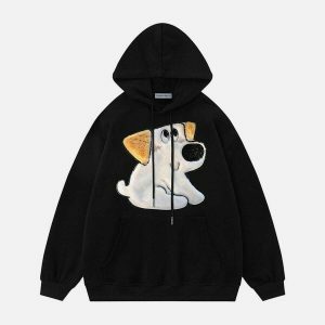 youthful 3d dog hoodie   embroidered urban streetwear 3221
