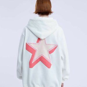 youthful 3d star print hoodie   trendy urban streetwear 2788