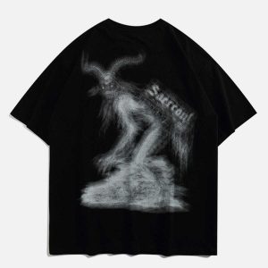 youthful alien graphic tee dark & edgy streetwear look 5824