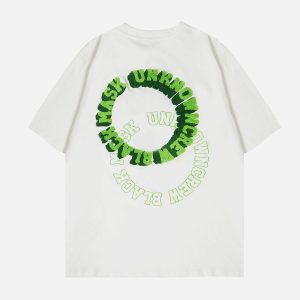 youthful alphabet print tee   trendy & bold streetwear choice 7596