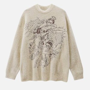 youthful angel graphic sweater   chic & divine streetwear 1376