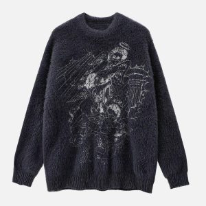 youthful angel graphic sweater   chic & divine streetwear 8651