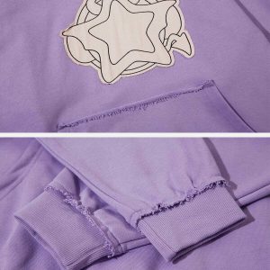 youthful applique star hoodie embroidered detail 1851