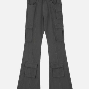 youthful asymmetrical cargo pants multi pocket design 4093