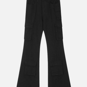 youthful asymmetrical cargo pants multi pocket design 6305