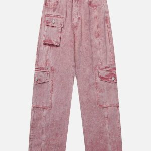 youthful asymmetrical pocket jeans   washed & straight leg 4225