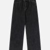 youthful asymmetrical waist jeans   chic y2k streetwear 2457