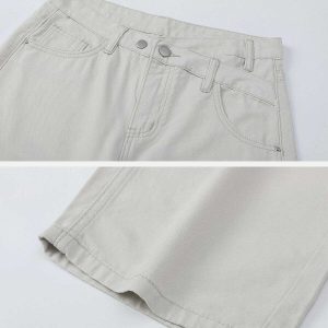 youthful asymmetrical waist jeans   chic y2k streetwear 3317