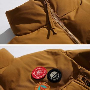 youthful badge winter coat large pockets & chic design 4634