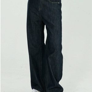 youthful baggy drape jeans   sleek & urban streetwear staple 5138