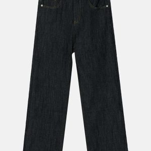 youthful baggy drape jeans   sleek & urban streetwear staple 6149
