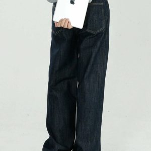 youthful baggy drape jeans   sleek & urban streetwear staple 6663