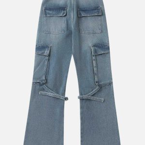 youthful bandage jeans with oversized pockets   urban chic 4727