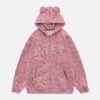 youthful bear ears hoodie with phet embroidery urban charm 8081