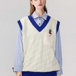 youthful bear embroidered vest iconic sweater design 8638