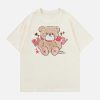 youthful bear embroidery tee   iconic & comfortable style 3050