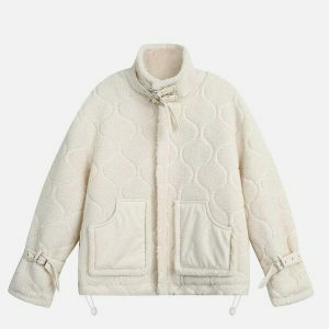 youthful big pocket sherpa coat   chic & cozy streetwear 1166