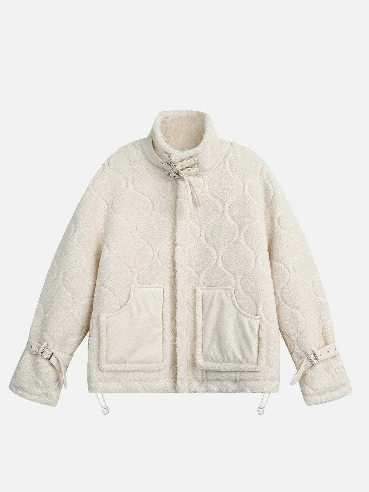 youthful big pocket sherpa coat   chic & cozy streetwear 1166