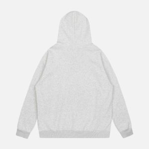 youthful black & white sliced print hoodie dynamic style 4070