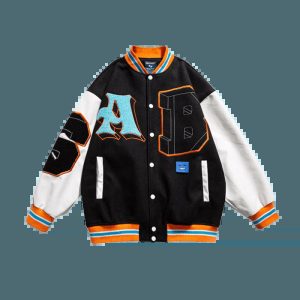 youthful black hyddr baseball jacket streetwear icon 3359