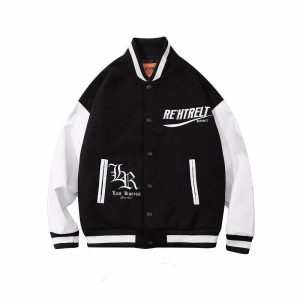 youthful black rehtrelt jacket streetwise & sleek design 4817