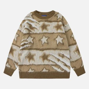 youthful blurring star sweater   chic & trending design 3815
