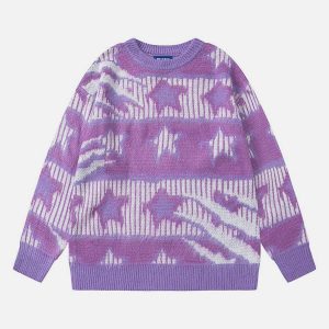 youthful blurring star sweater   chic & trending design 4015