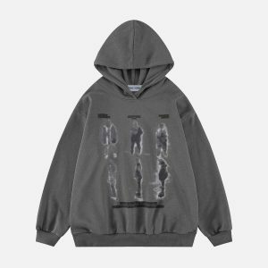 youthful blurry shadow hoodie   trending urban aesthetic 3975