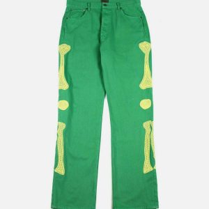 youthful bones embroidered jeans   chic urban streetwear 6525