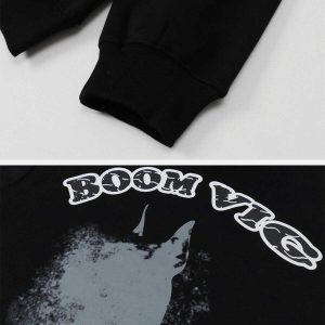 youthful boom vig' print hoodie streetwear icon 6056