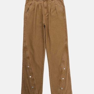 youthful buckle split jeans dynamic streetwear appeal 1607