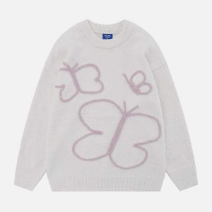 youthful butterfly embroidery sweater chic streetwear 4829