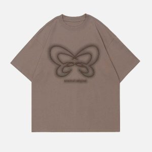 youthful butterfly embroidery tee   chic & vibrant style 5560