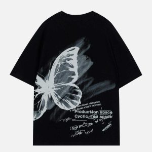 youthful butterfly graphic tee   trending y2k streetwear 8882