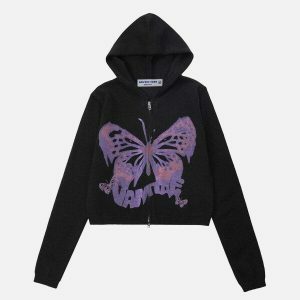 youthful butterfly hoodie   trendy y2k streetwear appeal 1465