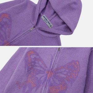 youthful butterfly hoodie   trendy y2k streetwear appeal 1882