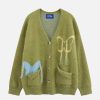 youthful butterfly jacquard cardigan with tassels chic style 3645