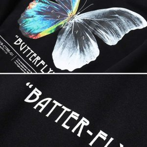 youthful butterfly print hoodie   pullover streetwear icon 4175