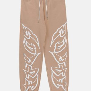 youthful butterfly print pants with drawstring urban chic 1999