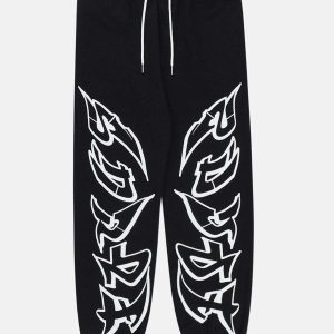 youthful butterfly print pants with drawstring urban chic 2112