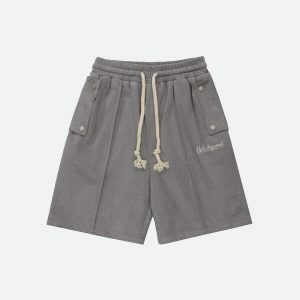 youthful button pocket shorts   sleek design & urban appeal 1040