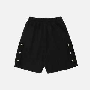 youthful button pocket shorts   sleek design & urban appeal 4632