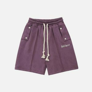 youthful button pocket shorts   sleek design & urban appeal 6909