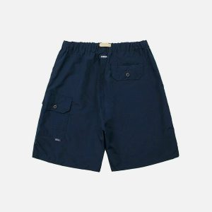 youthful button pocket shorts   sleek design & urban appeal 8548