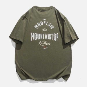 youthful camping print tee outdoor adventure style 6449