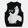 youthful cartoon goose sweater vest   quirky & fun style 6237